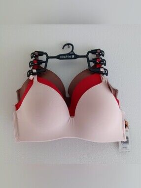 sophie b. Comfort Lightly Padded Wire-Free 3 Bras Set, Size 36C